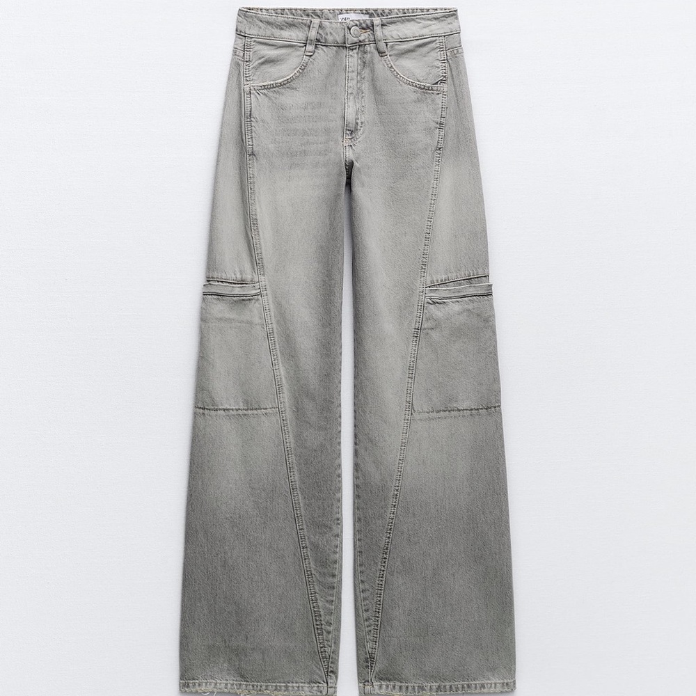 ZARA MID-RISE TRF CARGO JEANS